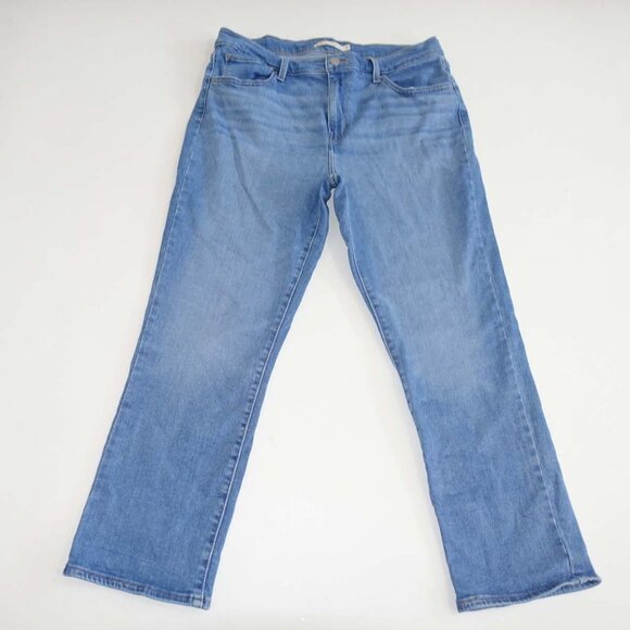 Levi's Women's 724 High Rise Straight Crop Jeans Size 32 Light Blue 25" Inseam - Picture 1 of 5
